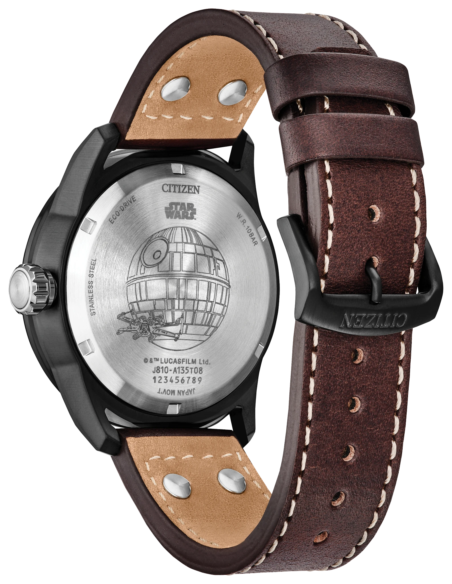 X-Wing and TIE Fighter Black Dial Leather Strap AW1738-05W